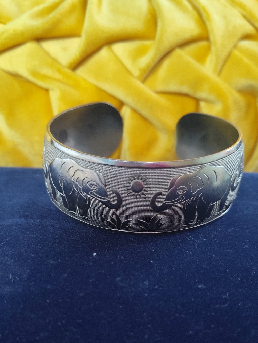 VTG Good Luck Bangle Cuff Elephants